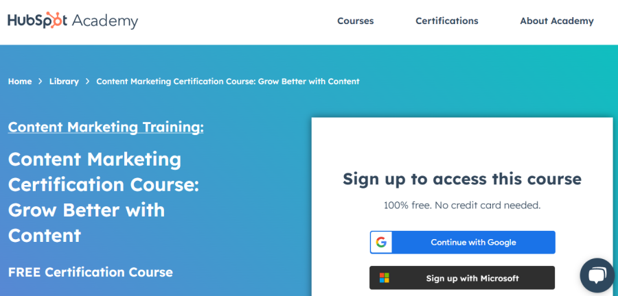 HubSpot Content Marketing Certification