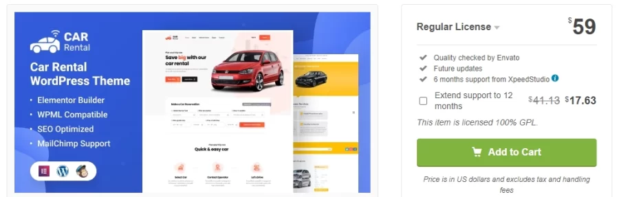 Car Rental WordPress Theme