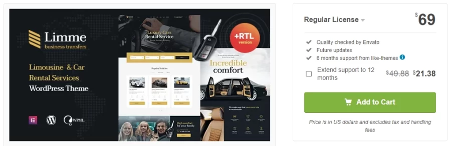 Limme WordPress Car Rental Theme