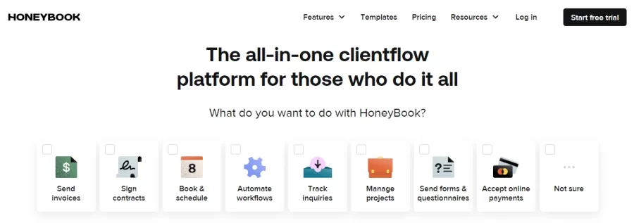 HoneyBook Manage Business