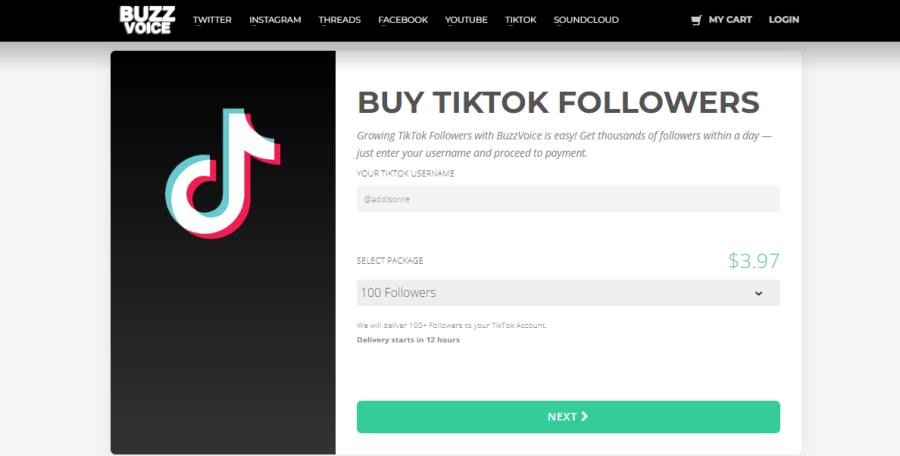 Buzzvoice Buy TikTok Followers