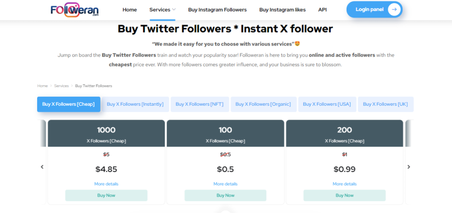 Followeran Buy Twitter Followers