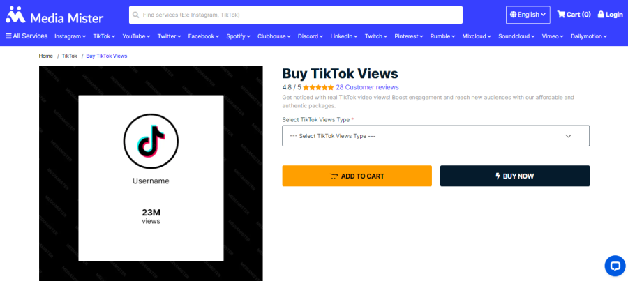 MediaMister Buy TikTok Views