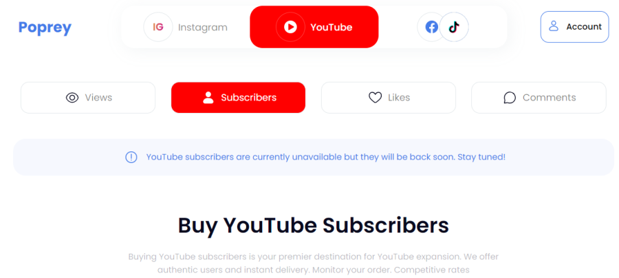 Poprey Buy YouTube Subscribers