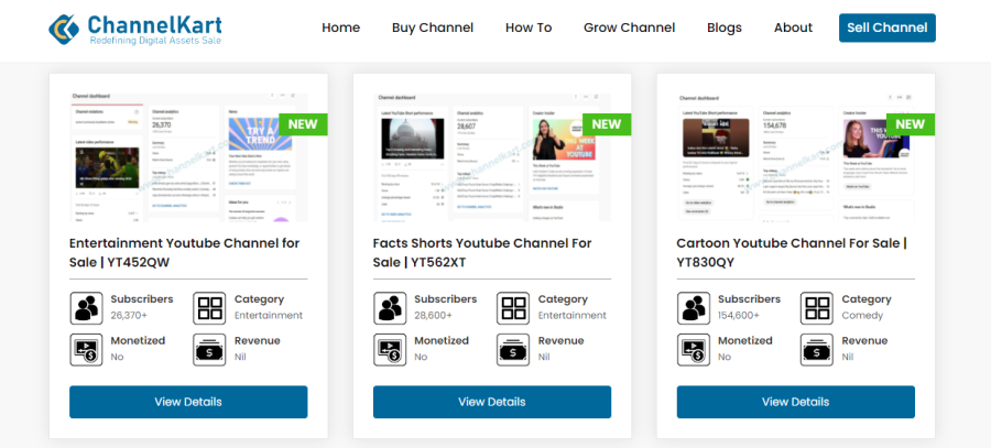 Channel Kart Buy YouTube Channels