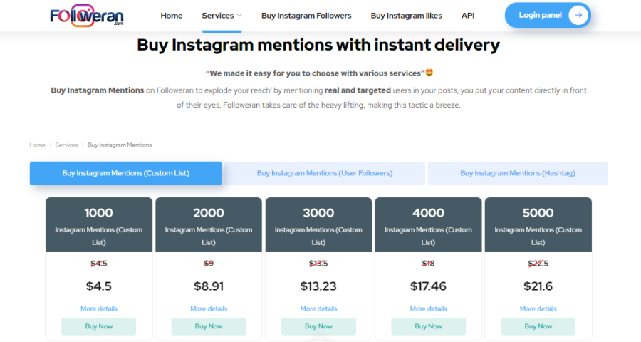 Followeran Buy Instagram Mentions