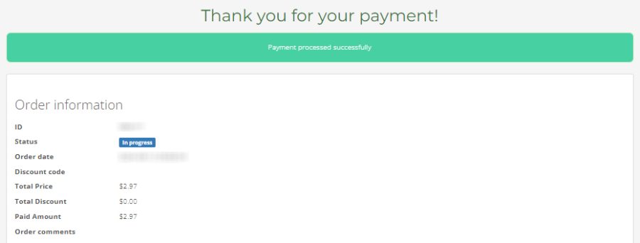 Payment Successful