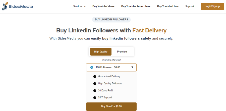 SidesMedia Buy Linkedin Followers