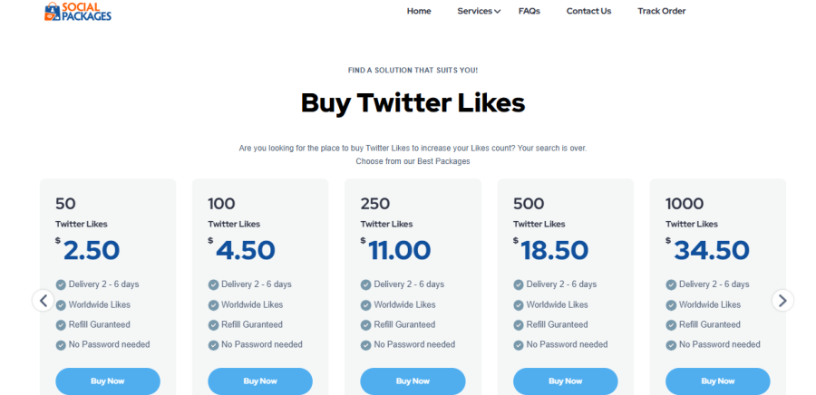 SocialPackages Buy Twitter Likes