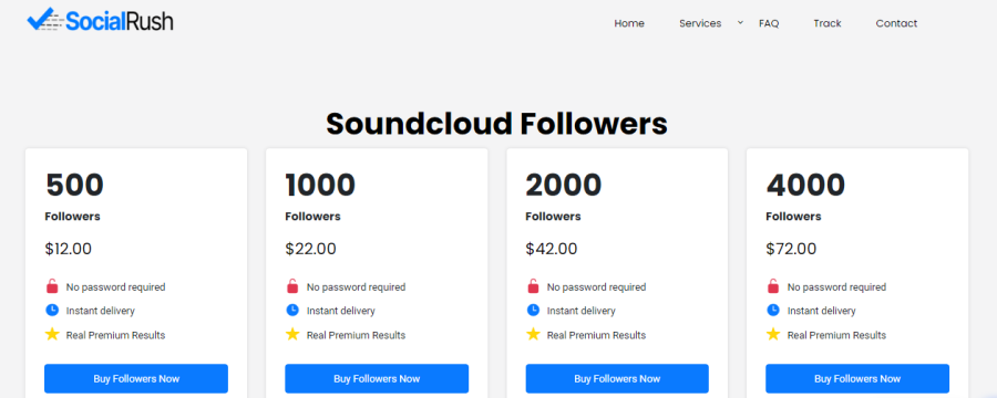 SocialRush Buy SoundCloud Followers