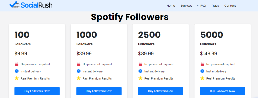 SocialRush Buy Spotify Followers