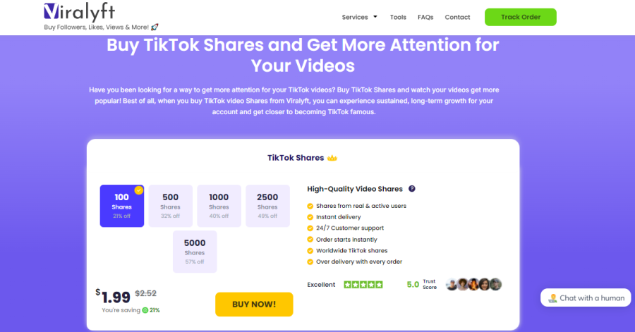 Viralyft Buy TikTok Shares