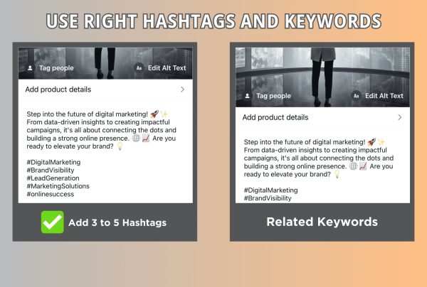 Use Right Hashtag and Keywords