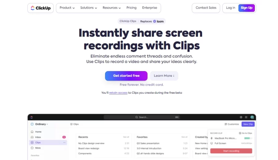 ClickUp Screen Recording Software