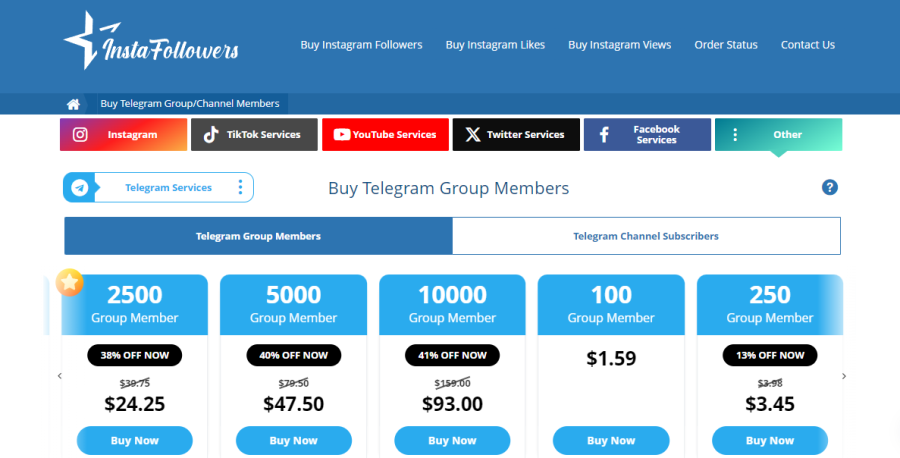 InstaFollowers Buy Telegram Members