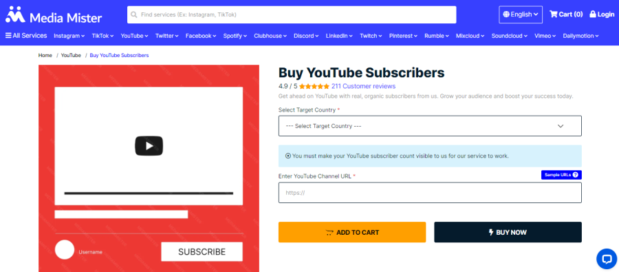 Media Mister Buy YouTube Subscribers