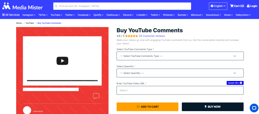 MediaMister Buy YouTube Comments