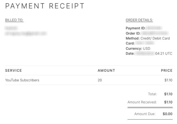 Payment Receipt