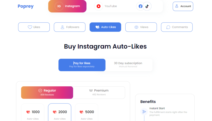 Poprey Automatic Instagram Likes