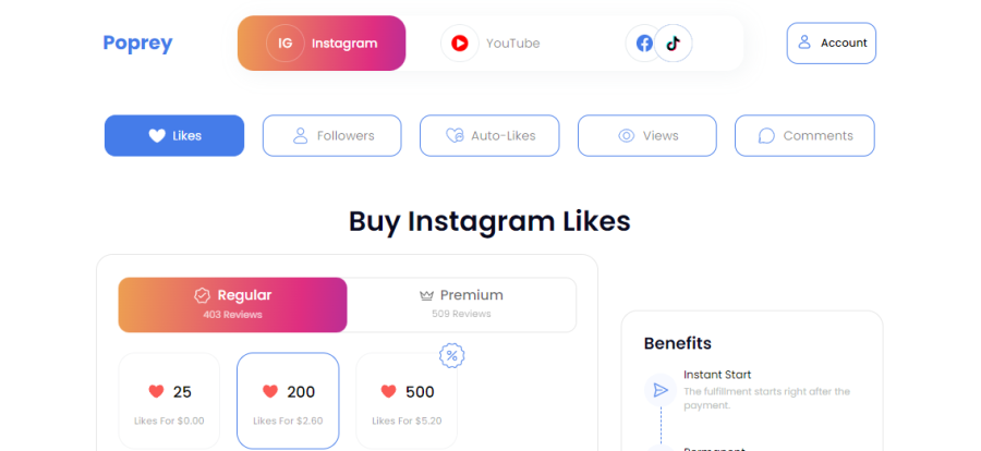 Poprey Buy Instagram Likes