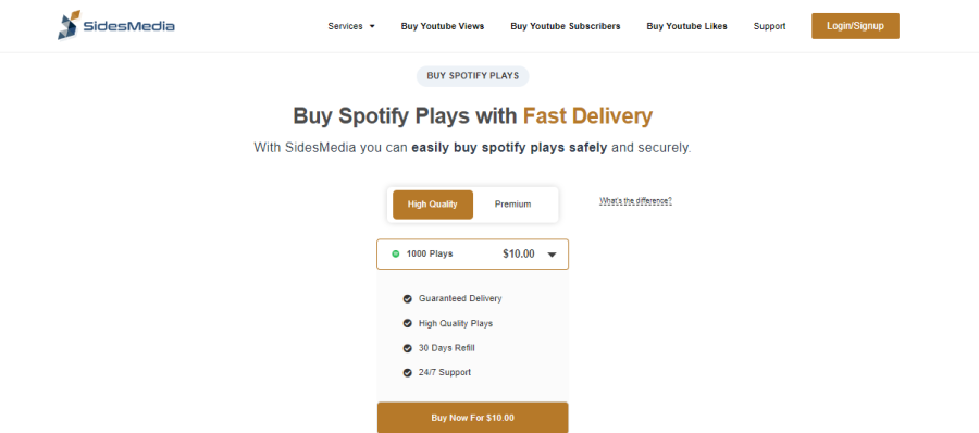 SidesMedia Buy Spotify Plays