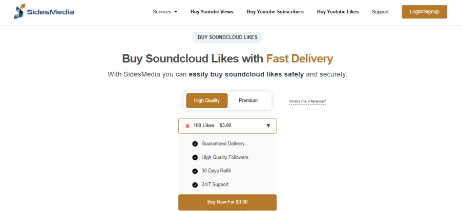 SidesMedia Buy SoundCloud Likes