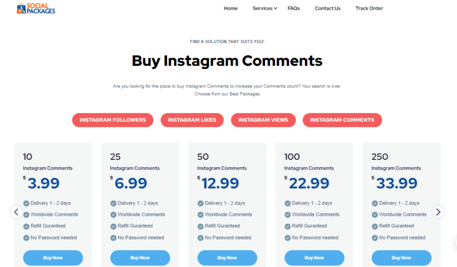 Social Packages Buy Instagram Comments