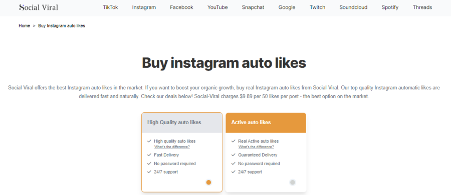 Social Viral Buy Auto Instagram Likes