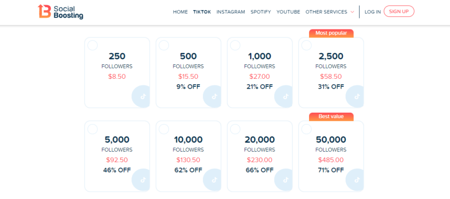 SocialBoosting Buy TikTok Followers