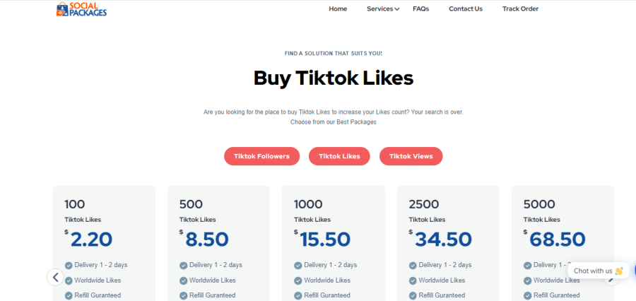 SocialPackages Buy TikTok Likes