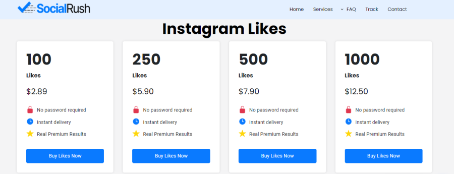 SocialRush Buy Instagram Likes