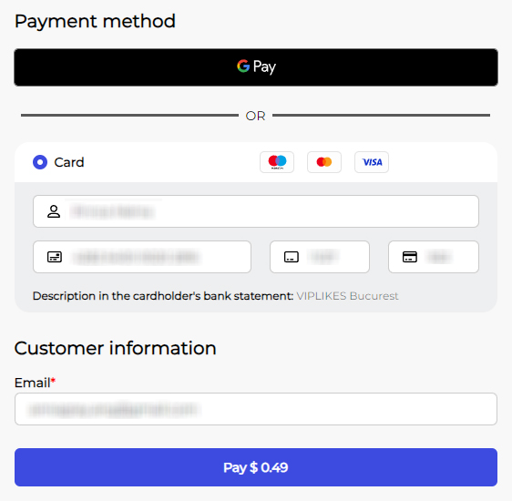 Adding Card Details