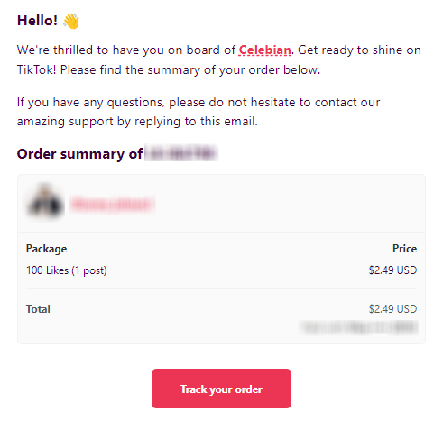 Order Summary Email