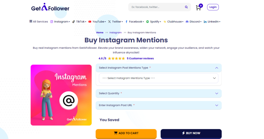 GetAFollower Buy Instagram Mentions