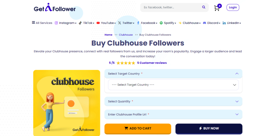 GetAFollower Buy Clubhouse Followers