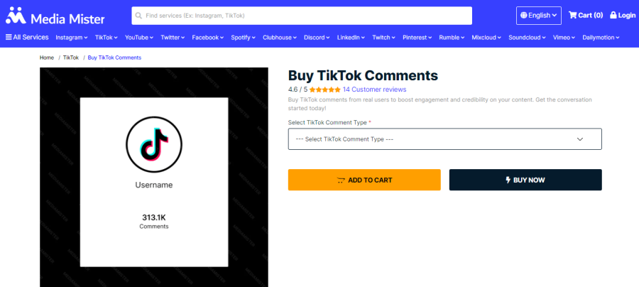 Media Mister Buy TikTok Comments