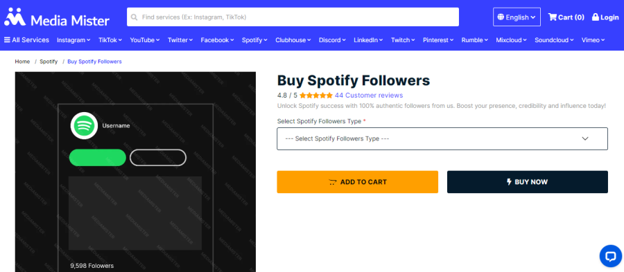 MediaMister Buy Spotify Followers