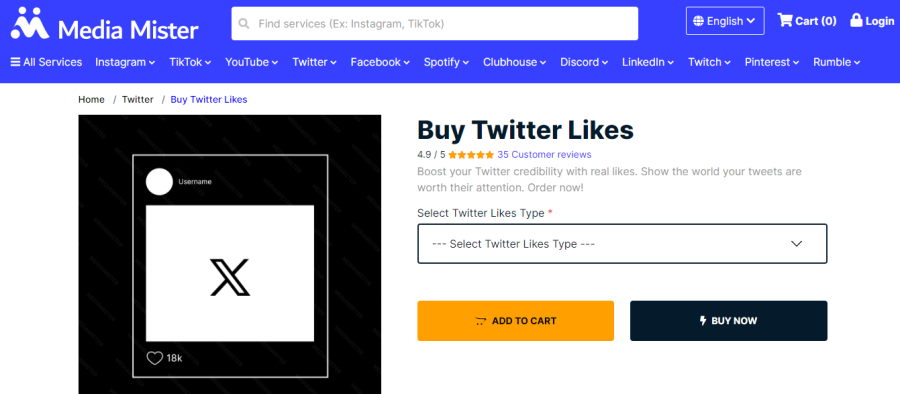 MediaMister Buy Twitter Likes