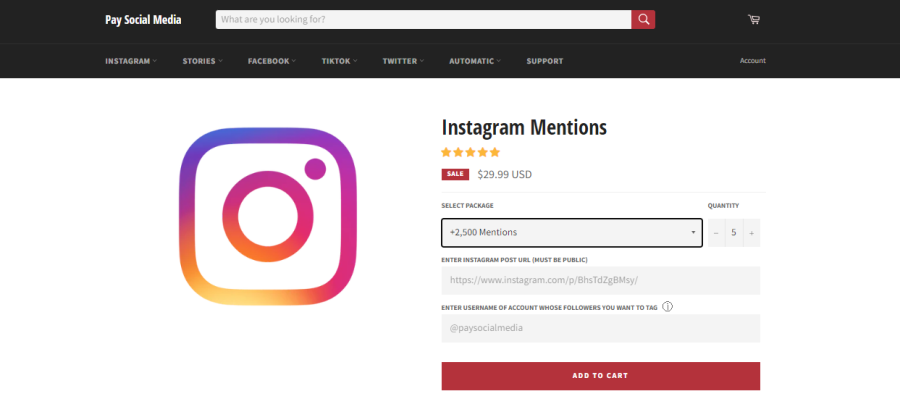 PaySocialMedia Buy Instagram Mentions