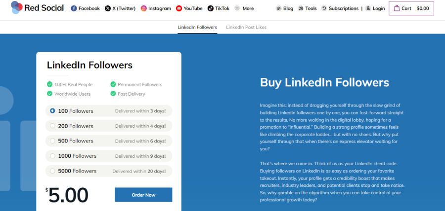 RedSocial Buy Linkedin Followers