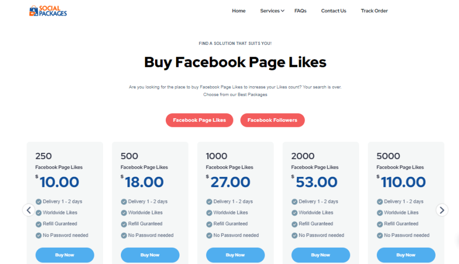 Social Packages Buy Facebook Likes