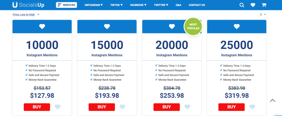 SocialsUp Buy Instagram Mentions