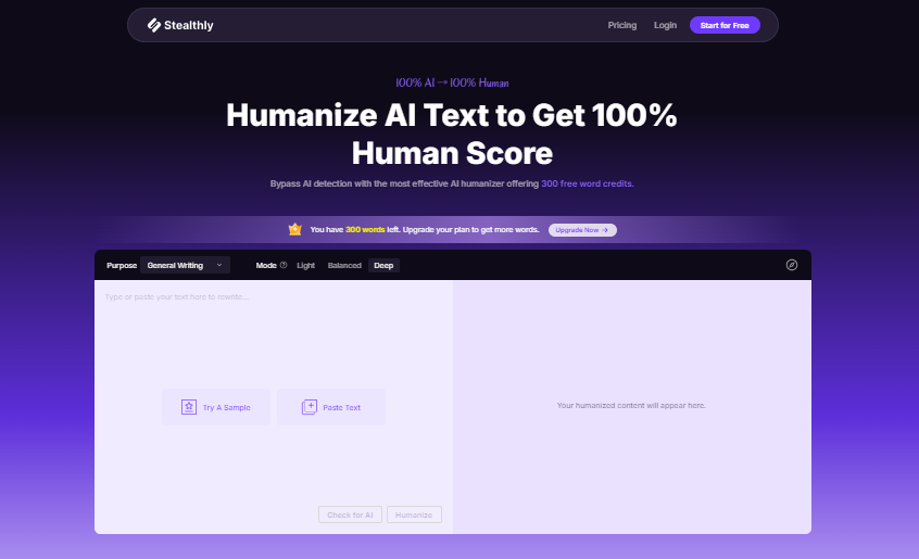 Stealthly AI Human Detector