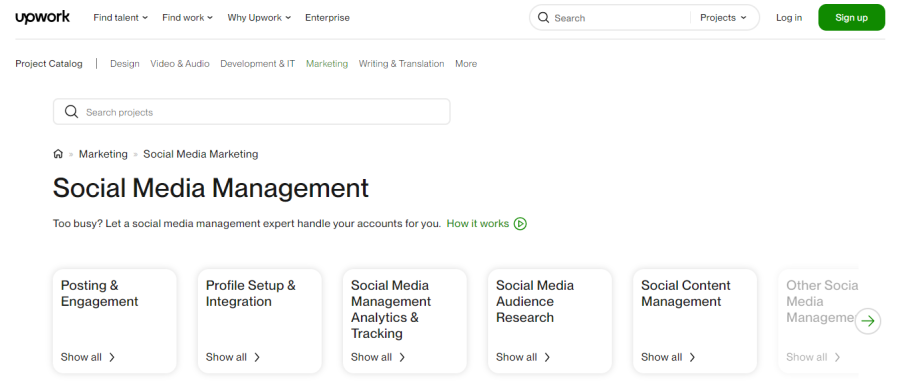 UpWork Management Social Media