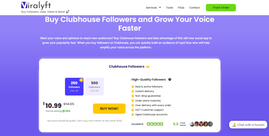 Viralyft Buy Clubhouse Followers