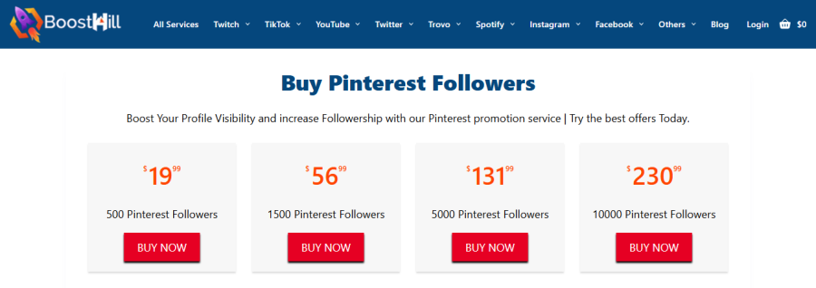 Boost Hill Buy Pinterest Followers