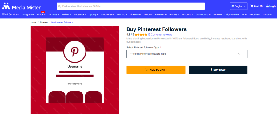 Media Mister Buy Pinterest Followers